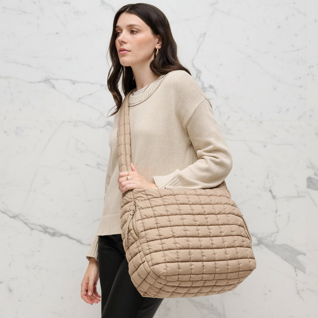 The "Leda" Quilted Nylon Puffer Hobo