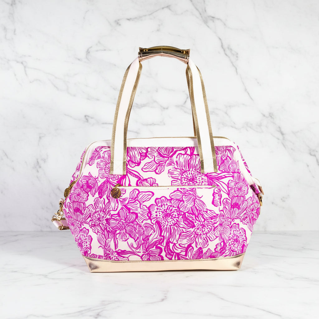 The “Unforgettable Pink” Neoprene Cooler by Lilly Pulitzer