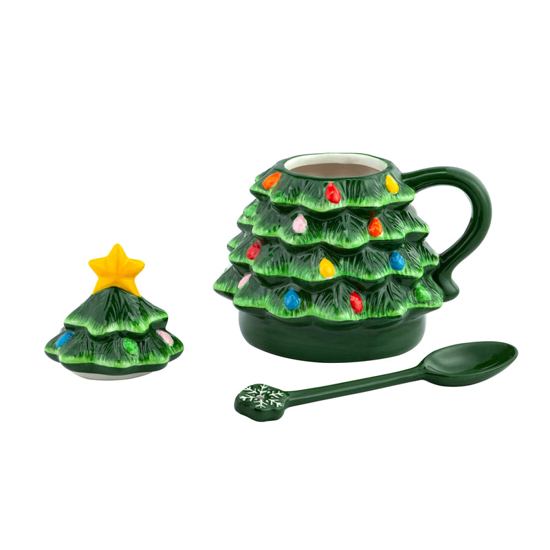 The "Nostalgic Christmas Tree" Mug with Lid and Spoon