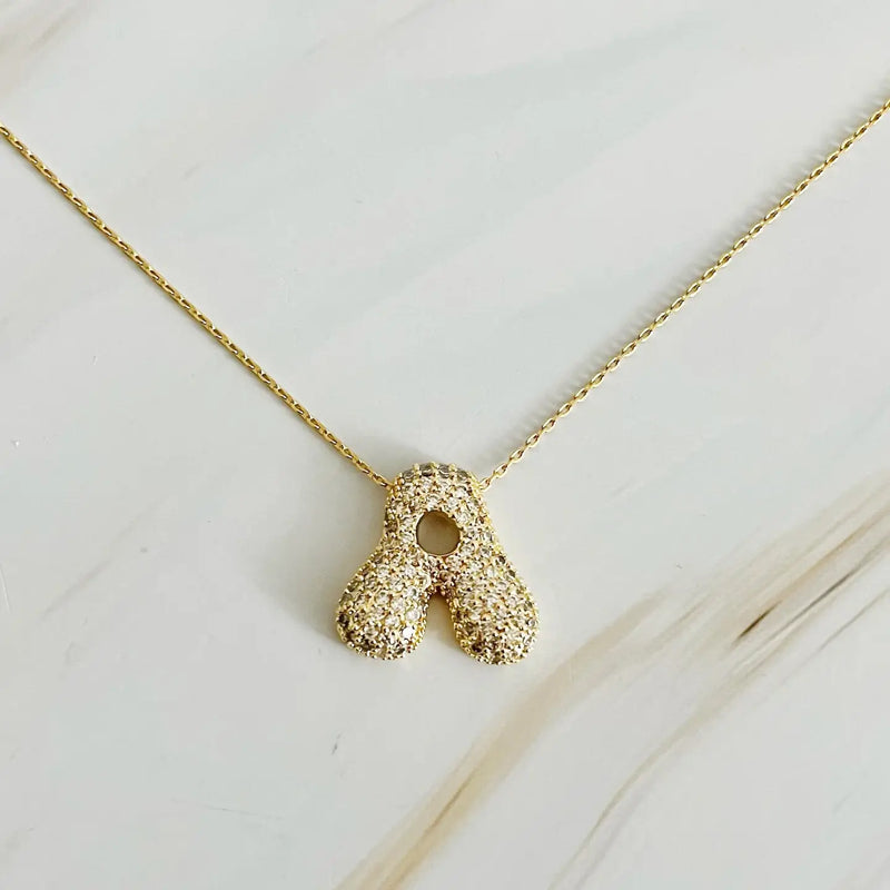 The "Crystal Bubble" Initial Necklace