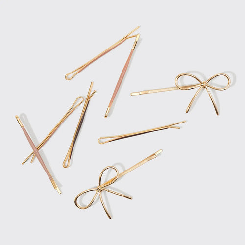 The "Metal Enamel Cloud & Bow" Bobby Pins