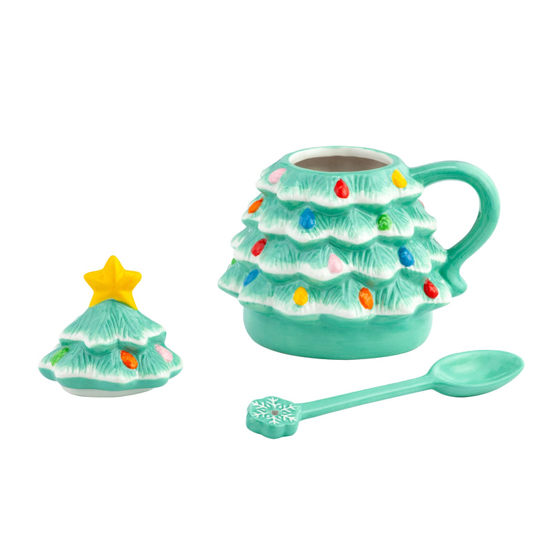 The "Nostalgic Christmas Tree" Mug with Lid and Spoon