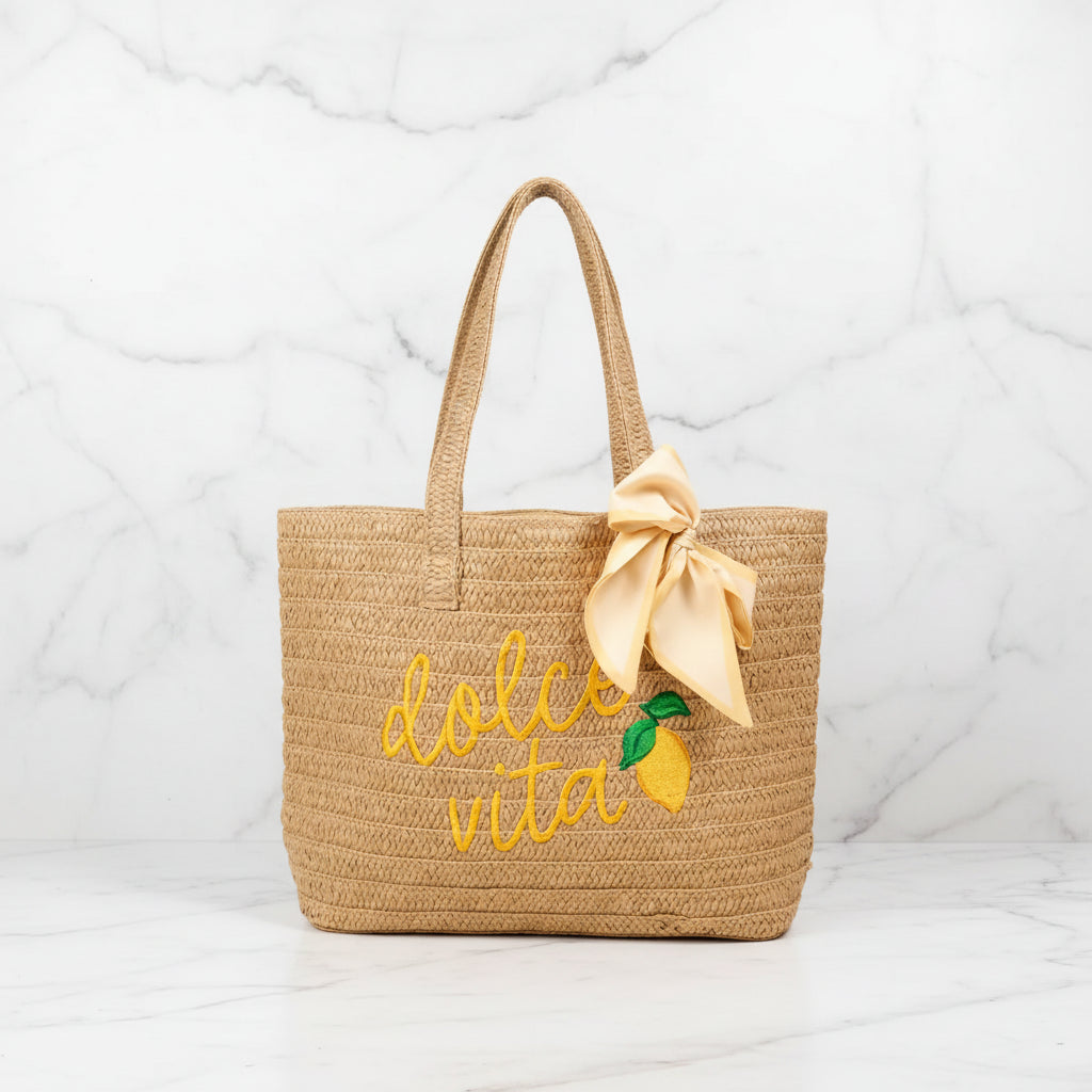 The "Dolce Vita" Straw Tote