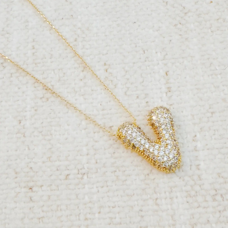 The "Crystal Bubble" Initial Necklace