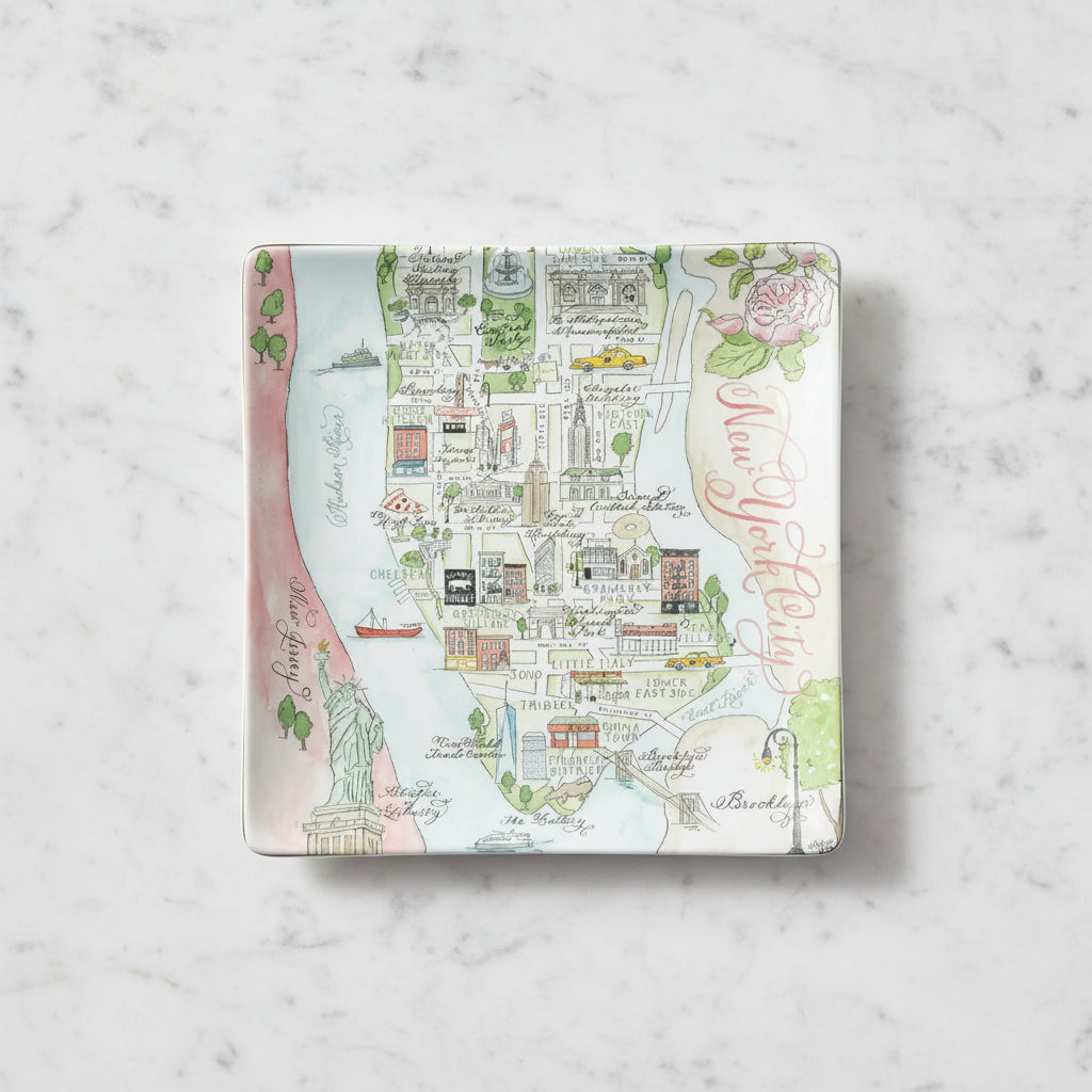 The "Map of New York" Glass Tray