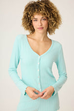 The "Light Mint" Pointelle Lounge Set by PJ Salvage