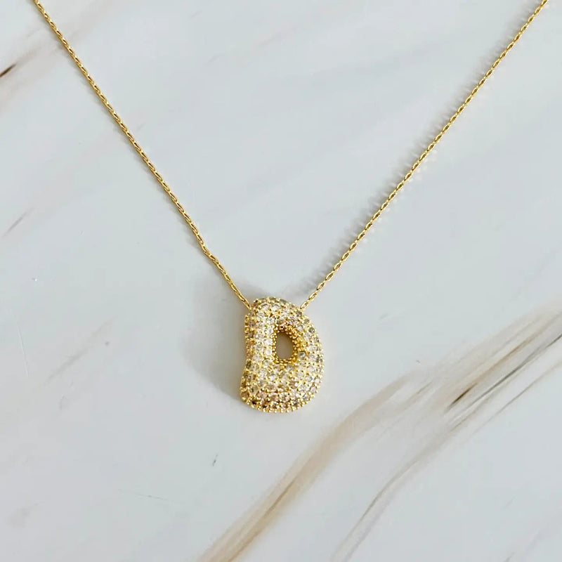 The "Crystal Bubble" Initial Necklace