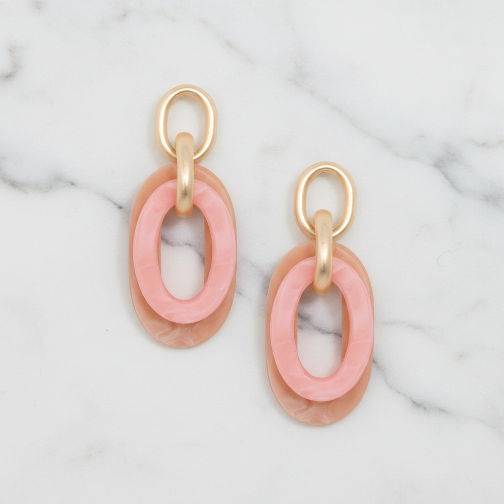 The "Peach Resin" Earrings