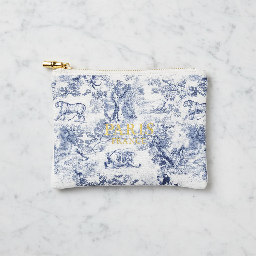 The "Paris Jungle" Flat Zip Pouch