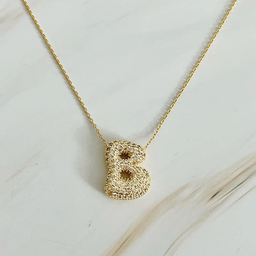 The "Crystal Bubble" Initial Necklace