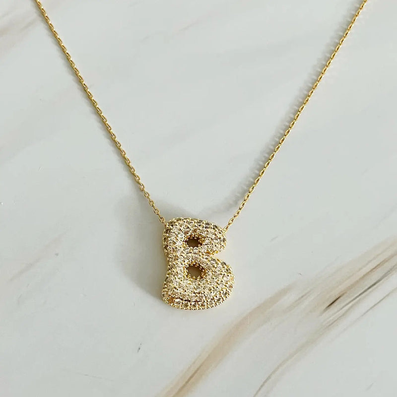 The "Crystal Bubble" Initial Necklace