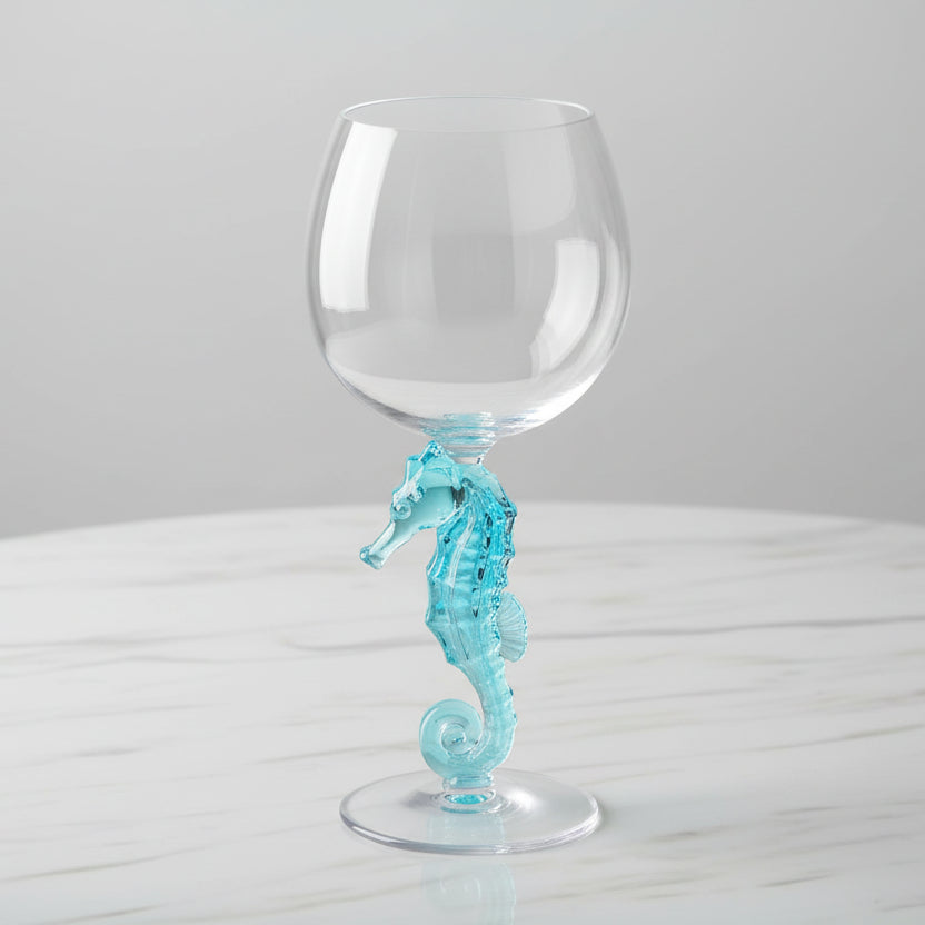 The "Seahorse" Acrylic Wine Glass