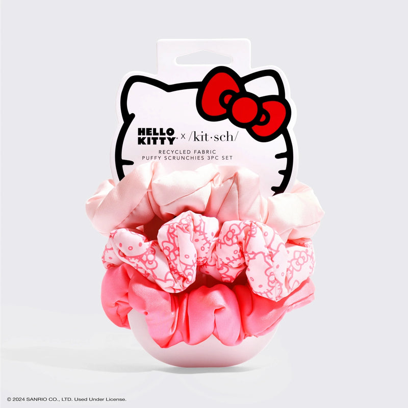 The "Hello Kitty X Kitsch" Recycled Fabric Puffy Scrunchies