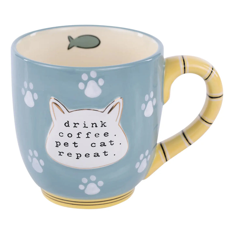 The "Drink Coffee. Pet Cat. Repeat" Mug