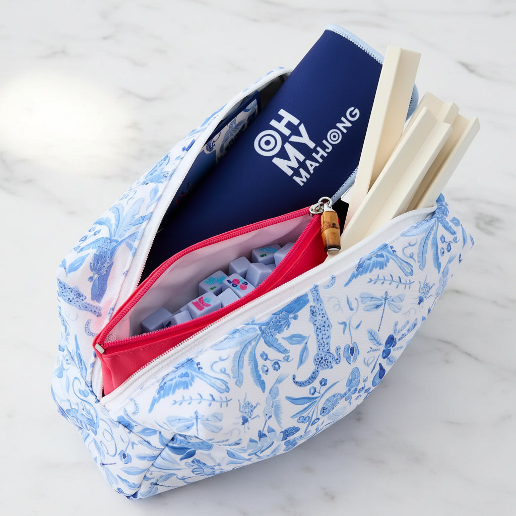 The "Parisian Blue" Travel Mahjong Set by Oh My Mahjong