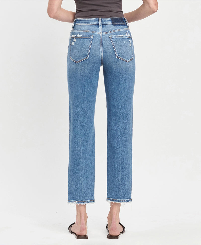The "Lauren" High Rise Tapered Straight Jeans by Vervet Flying Monkey