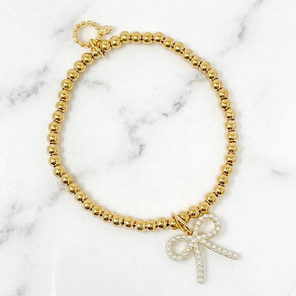 The "Petite Pearl Bow" Bracelet