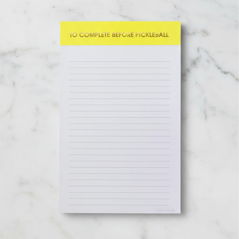 The "To Complete Before Pickleball" Notepad