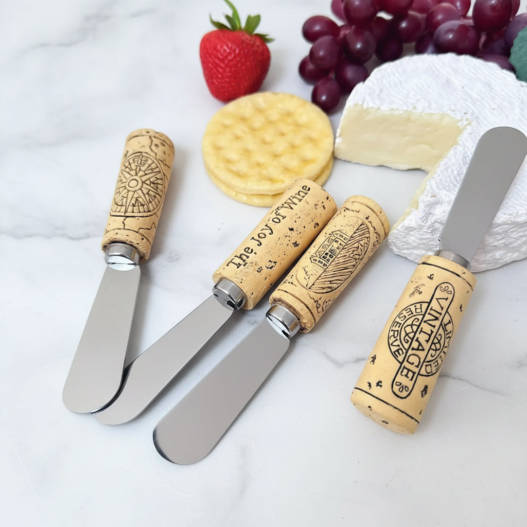 The "Wine Cork" Cheese Spreader Set