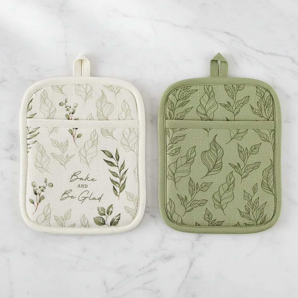 The "Bake & Be Glad" Oven Mitt Set