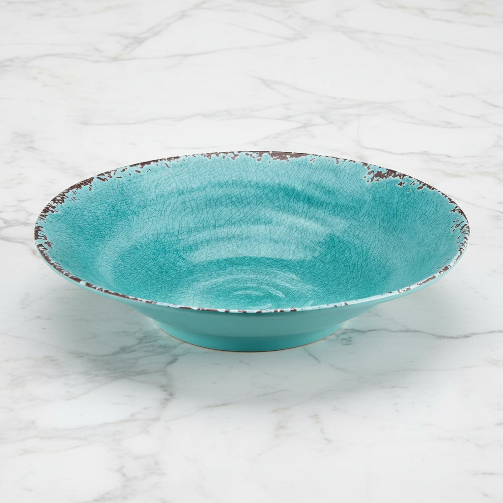 The "Turquoise Crackle 16" Large Bowl