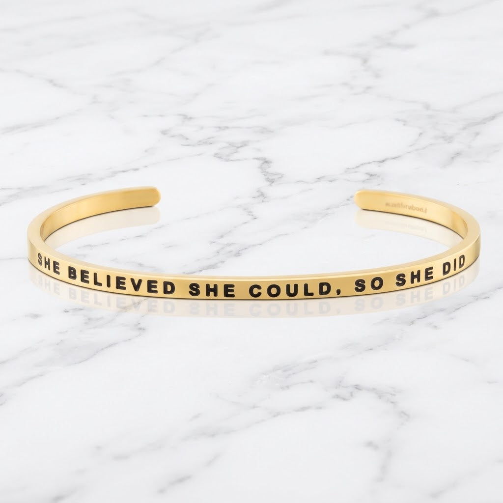 The "She Believed She Could, So She Did" Bracelet by MantraBand