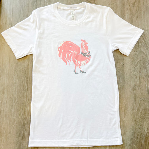 The "Pretty Pink Rooster Short Sleeve T-Shirt"