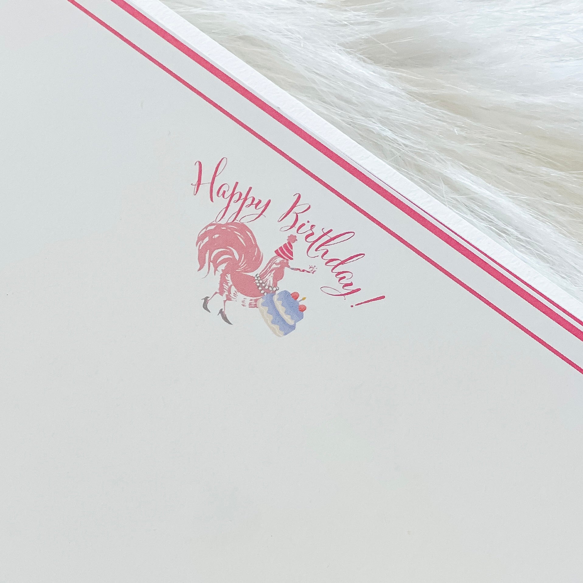 The "Pretty Pink Rooster" Birthday Cards