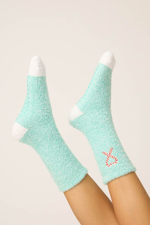 The "Candy Cane Heart" Cozy Socks by PJ Salvage