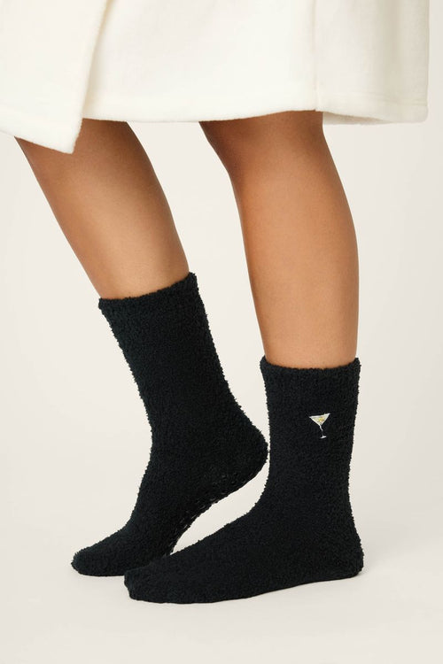 The "Happier with a Martini" Cozy Socks by PJ Salvage