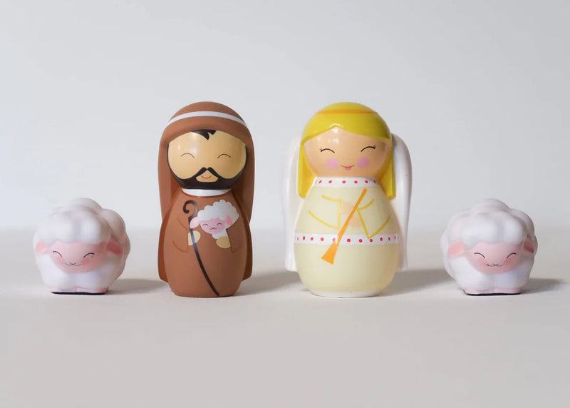 The "Shepherd and Angel" Nativity Set