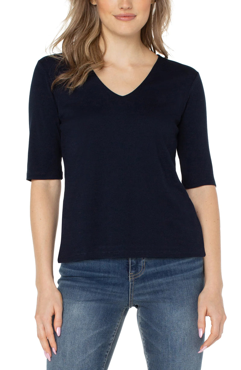 The "Navy V Neck" Top by Liverpool