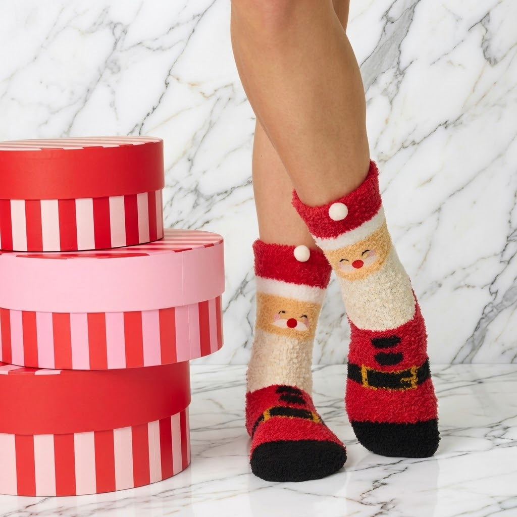 The "Jolly Santa" Cozy Socks