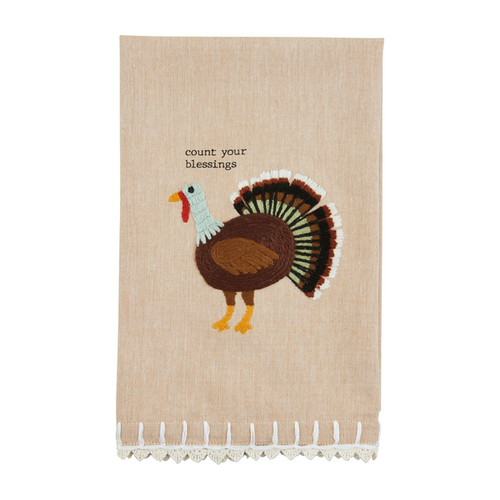 The "Thankful" Crochet Trim Towel