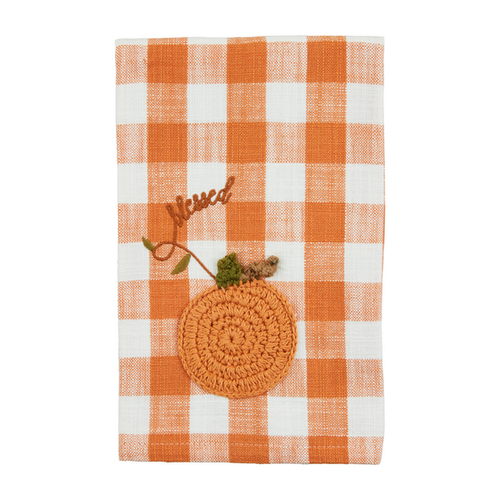 The "Crocheted" Pumpkin Dish Towel