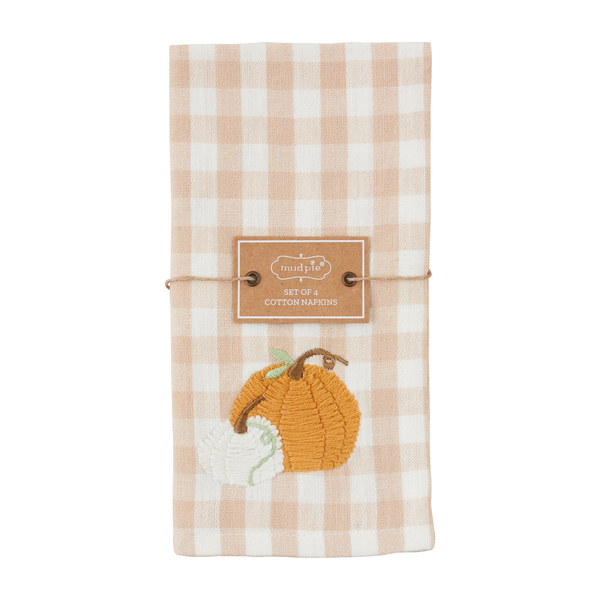 The "Pumpkin" Check Napkin Set