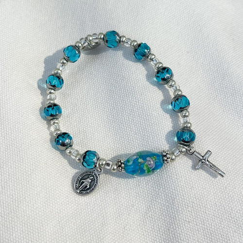 The "Rosary is the Way" Silver Bracelet