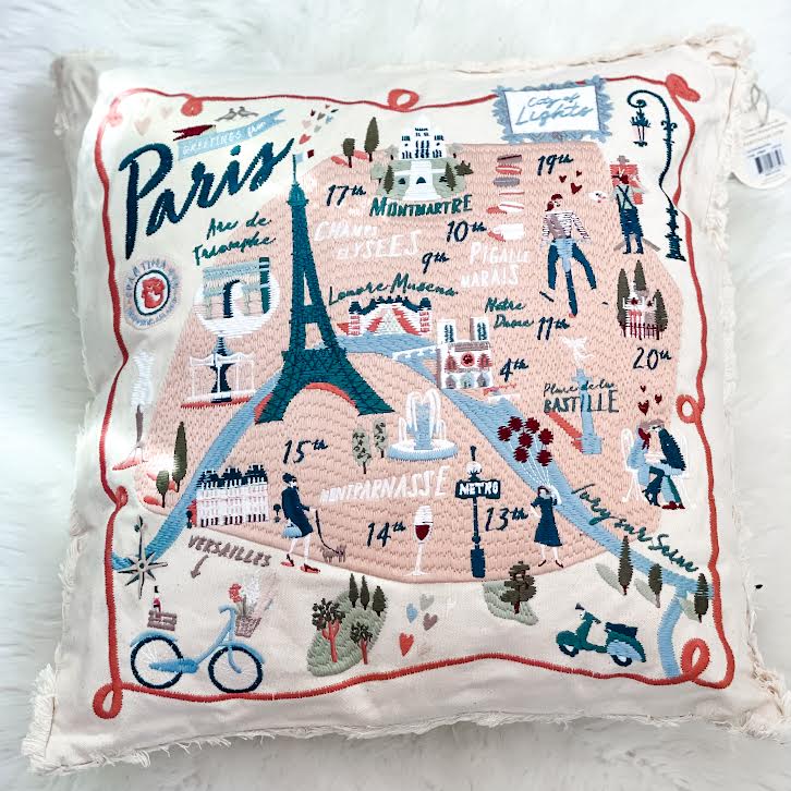 The "Paris" Embroidered Pillow by Spartina 449