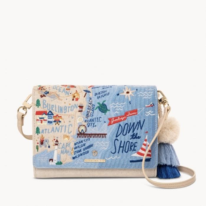 The "Down the Shore" Embroidered Convertible Crossbody by Spartina 449