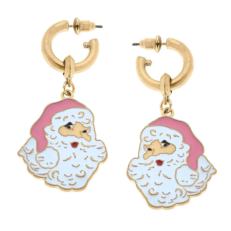 The "Enamel Santa" Earrings