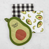 The "Avocado" Oven Mitt and Towel Set