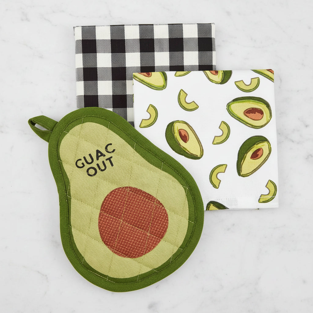 The "Avocado" Oven Mitt and Towel Set