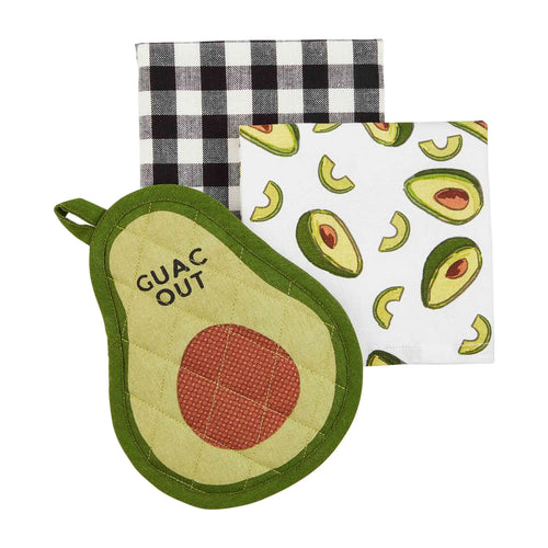 The "Avocado" Oven Mitt and Towel Set