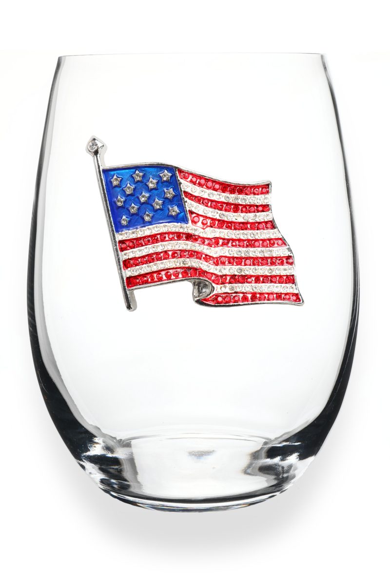 The "American Flag" Stemless Wine Glass
