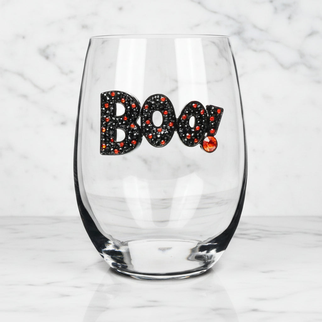The "Boo!" Stemless Wine Glass
