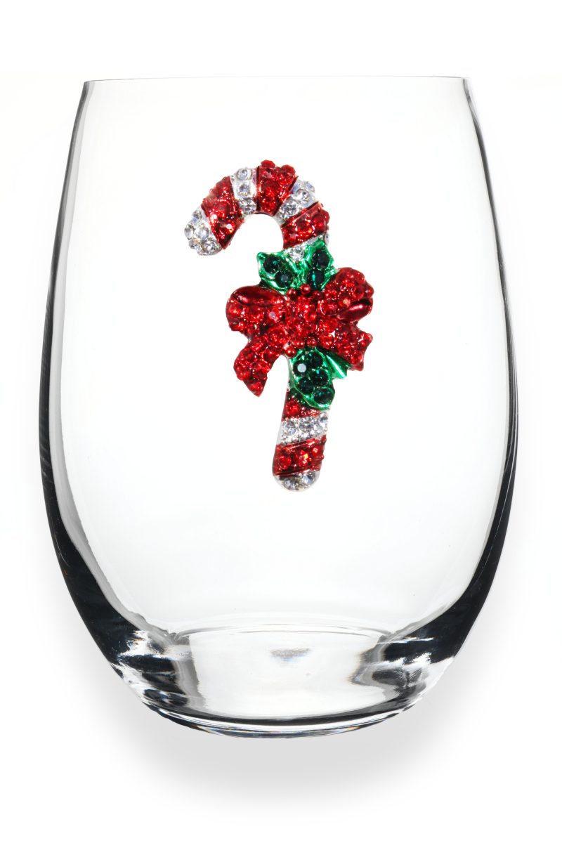 The "Candy Cane" Stemless Wine Glass