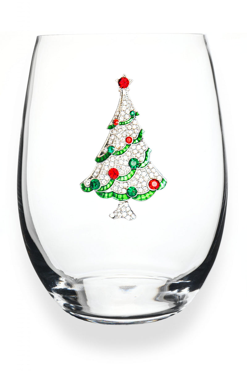 The "Christmas Tree" Stemless Wine Glass