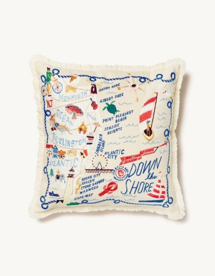 The "Down the Shore" Embroidered Pillow by Spartina 449