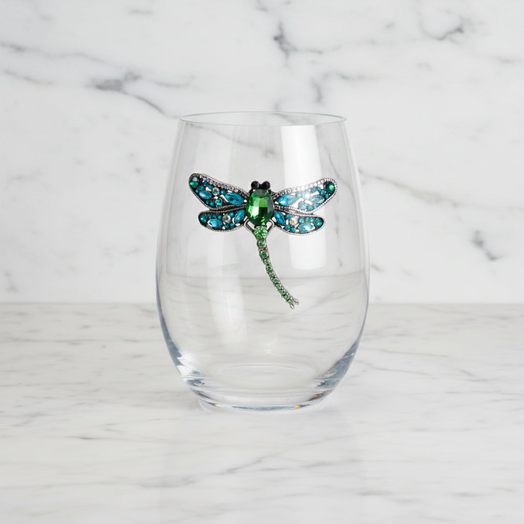 The "Dragonfly" Stemless Wineglass