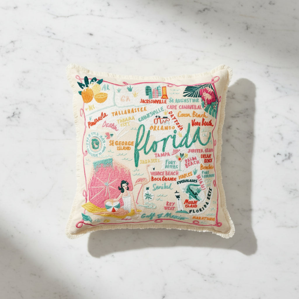 The "Florida" Embroidered Pillow by Spartina 449